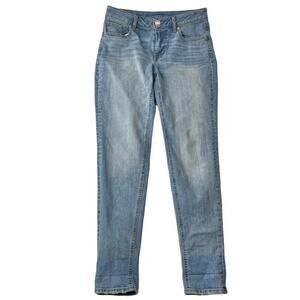 Maurices light blue skinny jeans distressed mid rise womens size 4